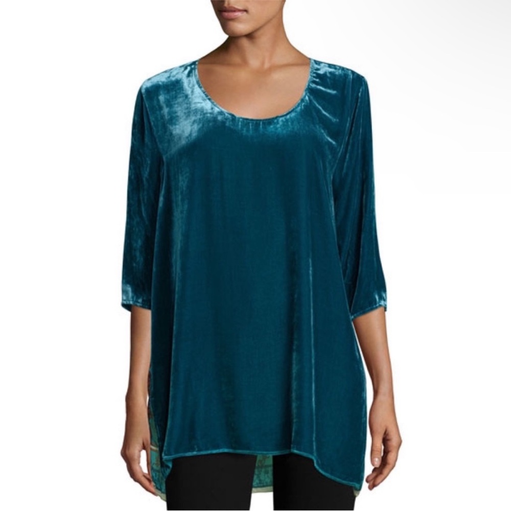 Johnny Was Lucia Velvet Scarf Back Tunic Top Size Small - Picture 2 of 7